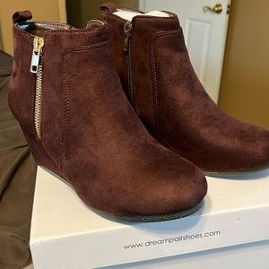 Suede wedge ankle boots
